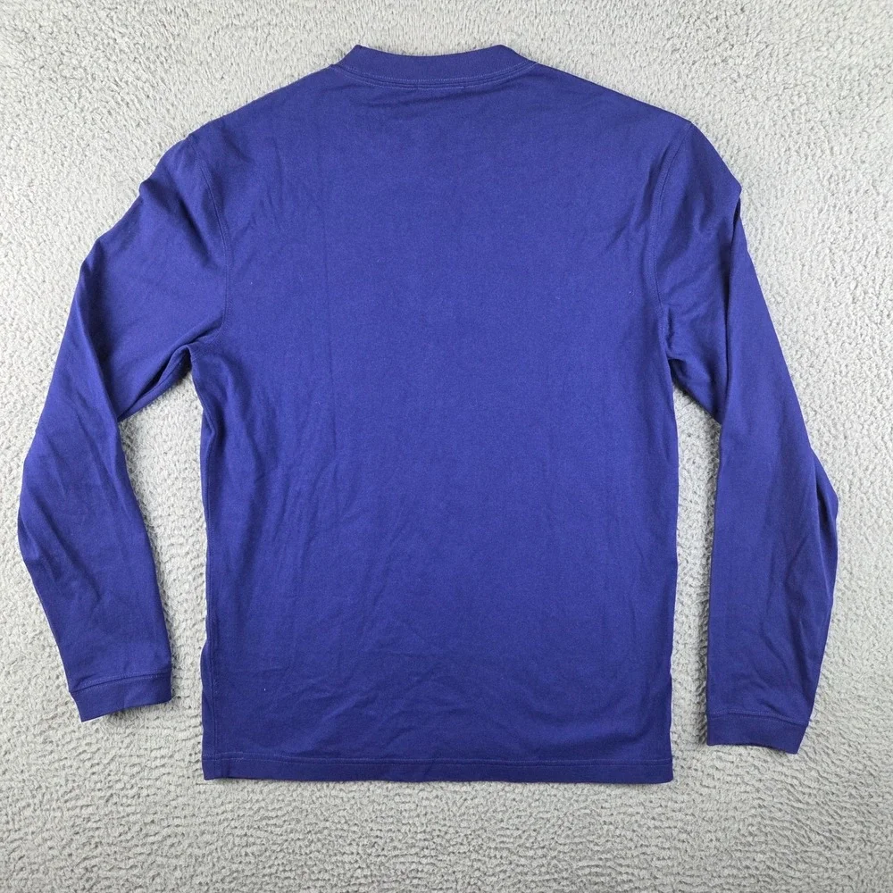 J. Crew Oarsman Shirt Mens Small Blue Purple Long Sleeve Crewneck Pocket‎